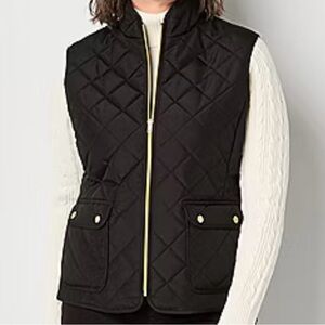 St. John's Bay Quilted Dark Gray Vest
